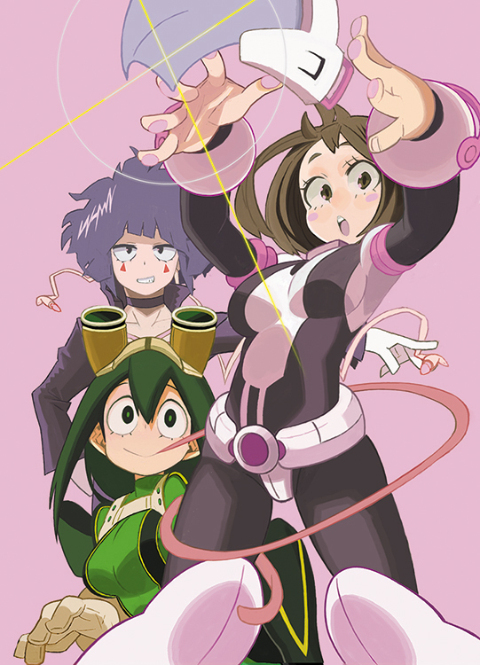 uraraka ochaco, asui tsuyu, and jiro kyoka (boku no hero academia) drawn by yuuki_(irodo_rhythm)
