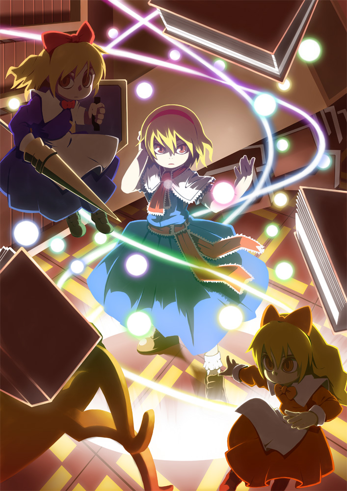 alice margatroid, shanghai doll, and hourai doll (touhou) drawn by d@i