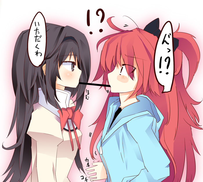 akemi homura and sakura kyoko (mahou shoujo madoka magica) drawn by matsushita_yuu
