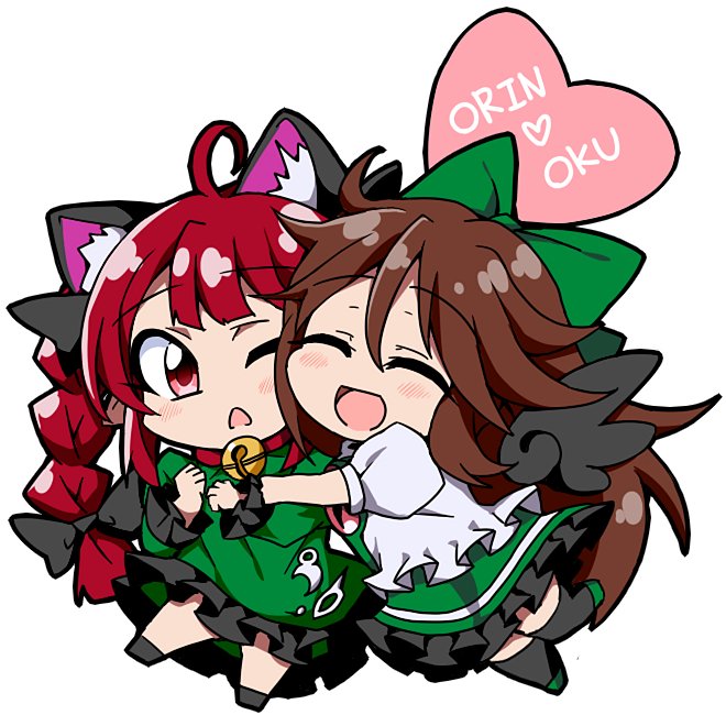kaenbyou rin and reiuji utsuho (touhou) drawn by bwell