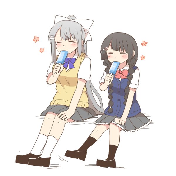tsukino mito and higuchi kaede (nijisanji) drawn by rebecca_(keinelove)
