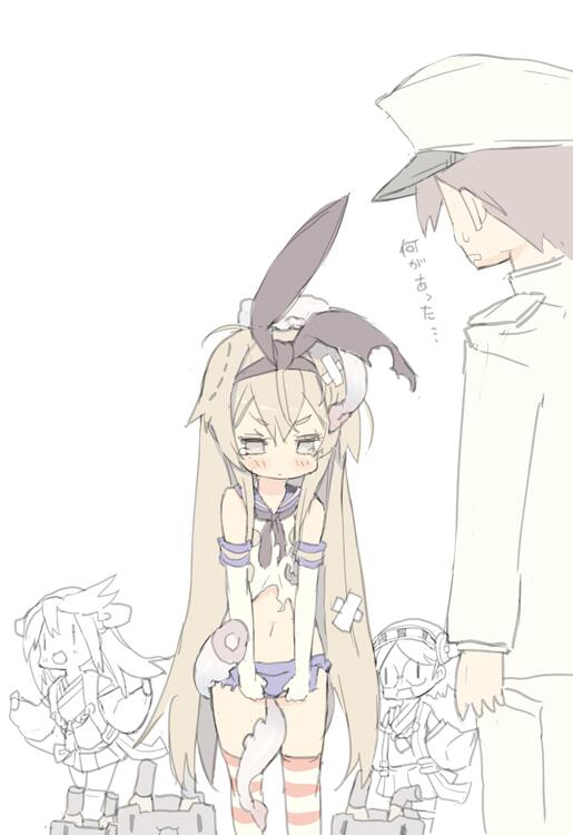 admiral, shimakaze, haruna, rensouhou-chan, and kirishima (kantai collection) drawn by blade_(galaxist)