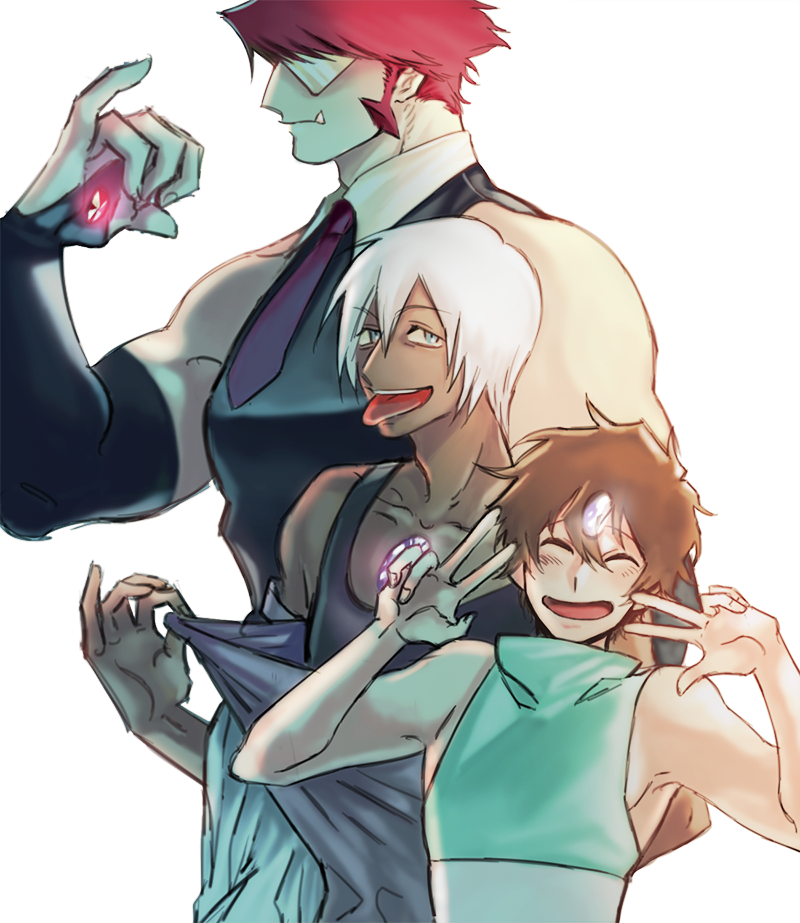 klaus von reinhertz, leonardo watch, pearl, zap renfro, amethyst, and 1 more (steven universe and 1 more) drawn by mebu_(coconewnel)