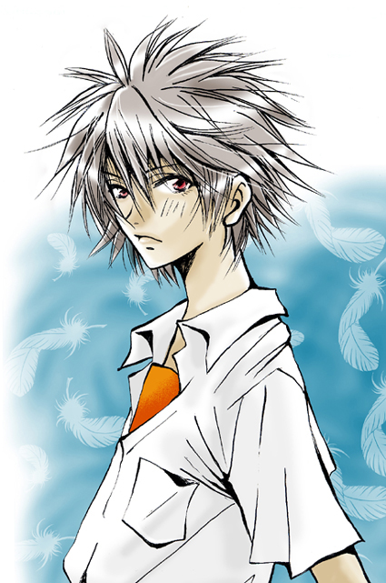 nagisa kaworu (neon genesis evangelion) drawn by amelie