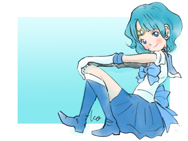 mizuno ami and sailor mercury (bishoujo senshi sailor moon) drawn by takeuchi_kou
