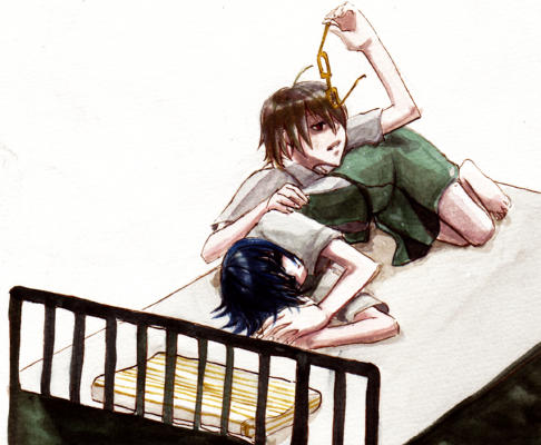 ayanami rei and nagisa kaworu (neon genesis evangelion)