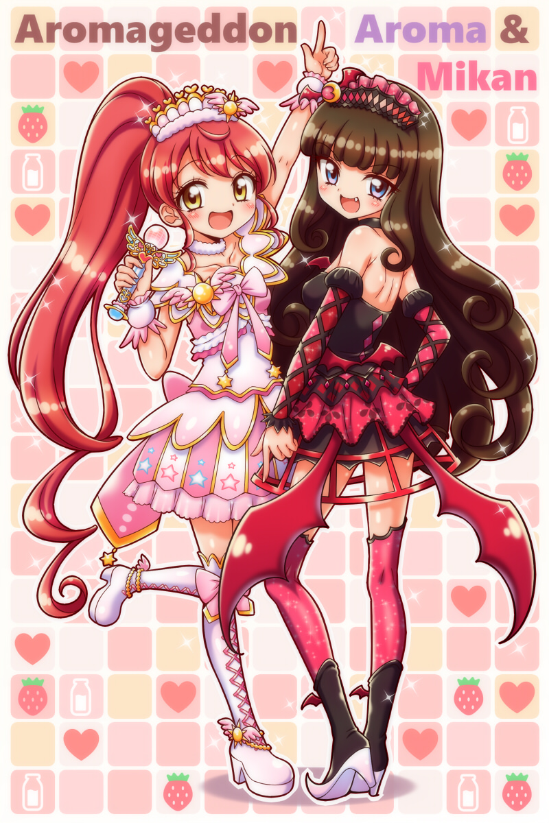 kurosu aroma and shiratama mikan (pretty series and 1 more) drawn by kuga_yoshito