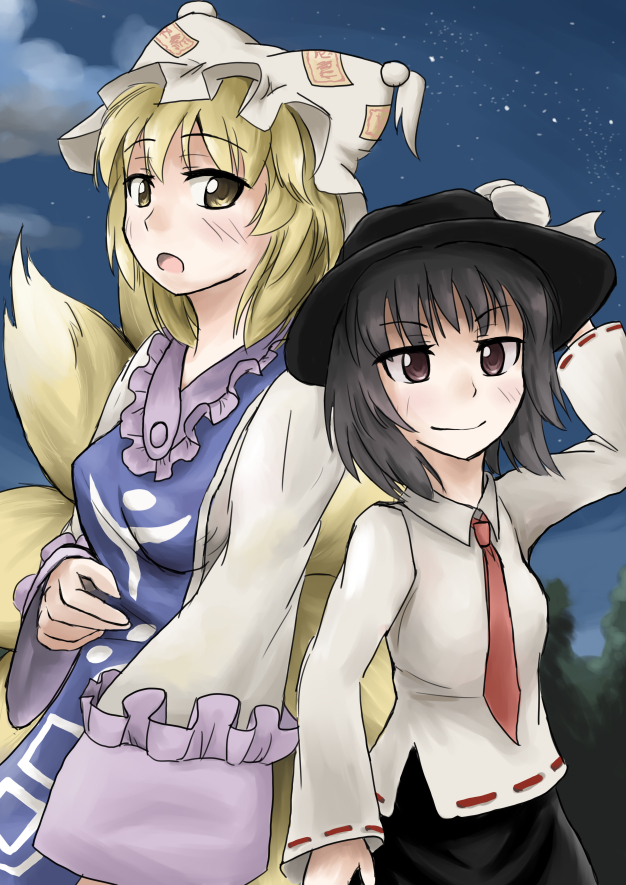 yakumo ran and usami renko (touhou) drawn by kamehoro