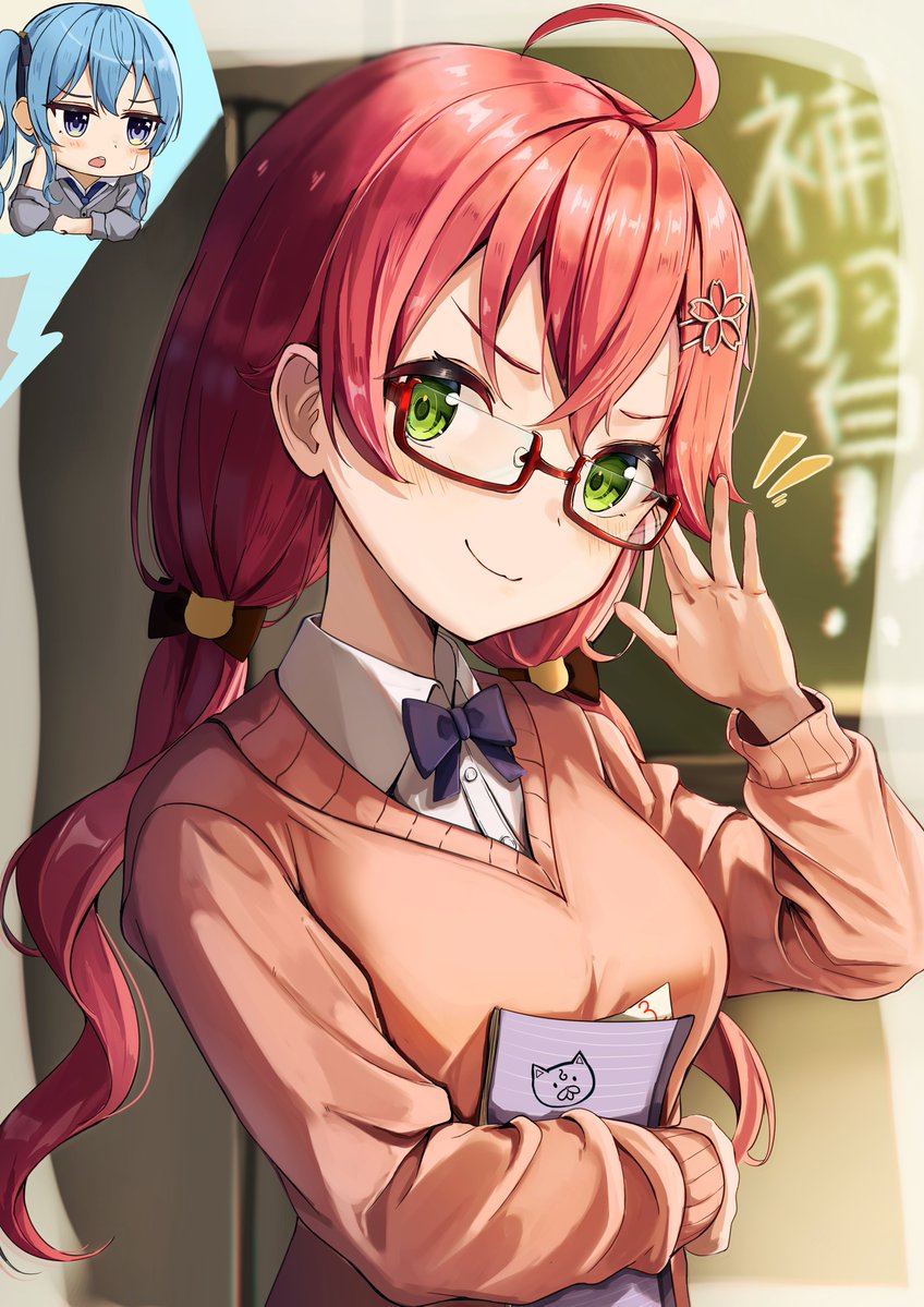 hoshimachi suisei and sakura miko (hololive) drawn by shiotsuke_sasami
