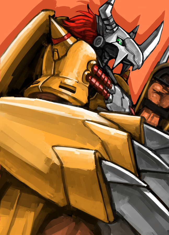 wargreymon (digimon and 1 more) drawn by madarame