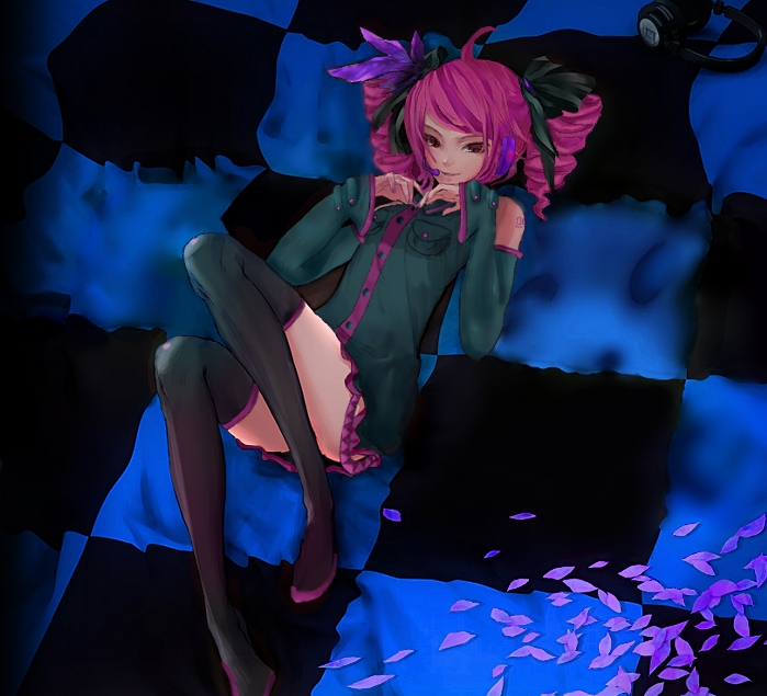 kasane teto (vocaloid and 2 more) drawn by mi_ame_a