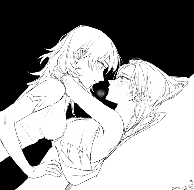female byleth and edelgard von hresvelg (fire emblem and 1 more) drawn by soramame_(corndog)