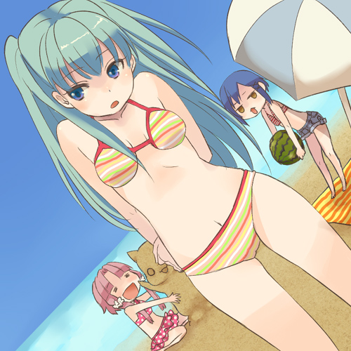mizunashi akari, alice carroll, and aika granzchesta (aria) drawn by emdo_(norabbit)