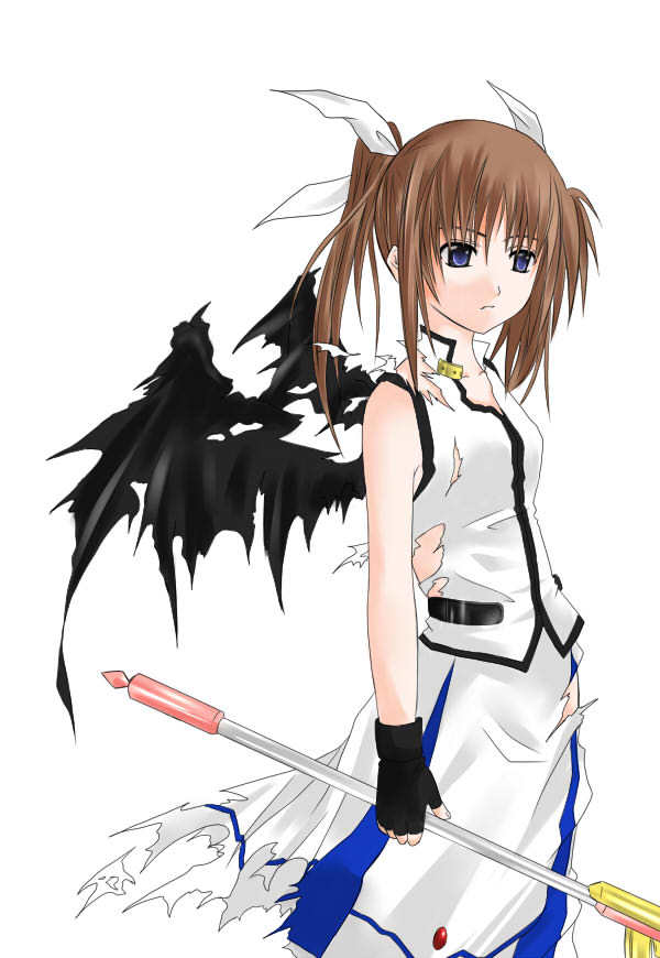 takamachi nanoha and raising heart (lyrical nanoha and 2 more) drawn by iceky