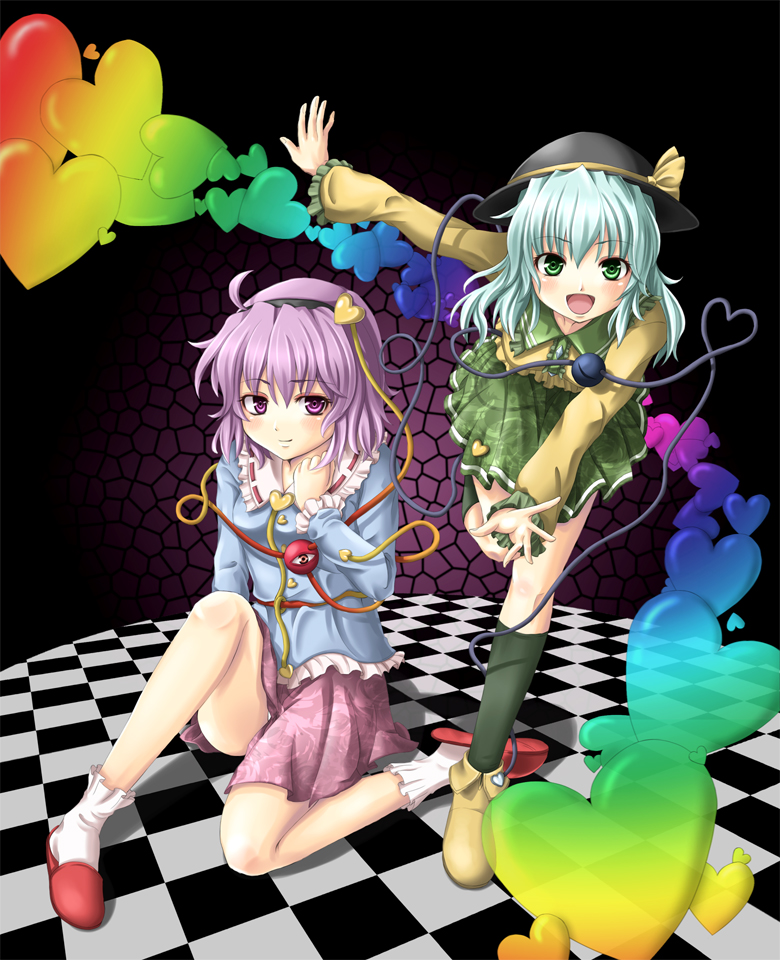 komeiji koishi and komeiji satori (touhou) drawn by mochi.f