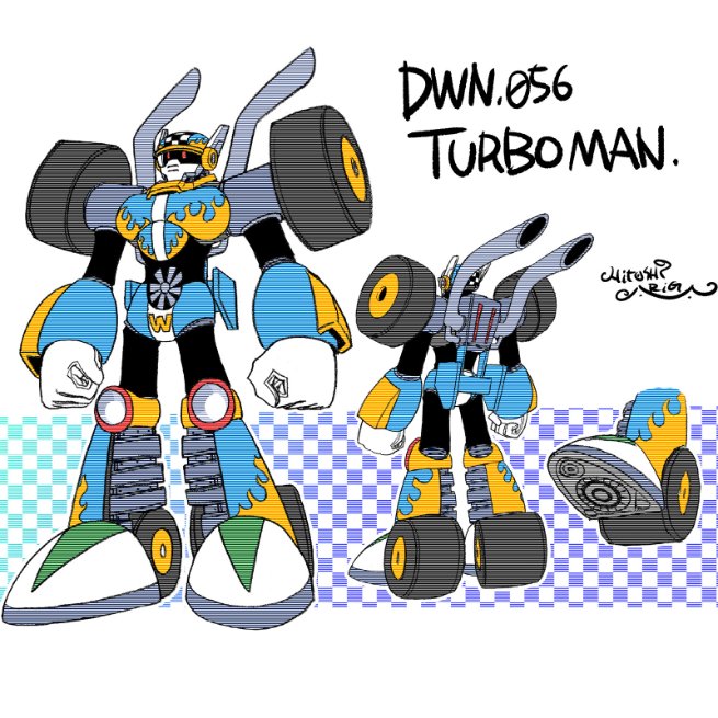 turbo man (mega man and 2 more) drawn by ariga_hitoshi