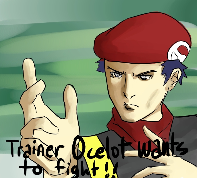 lucas and revolver ocelot (pokemon and 3 more) drawn by eu03