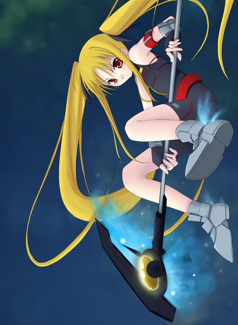 fate testarossa and bardiche (lyrical nanoha and 2 more) drawn by tomcat
