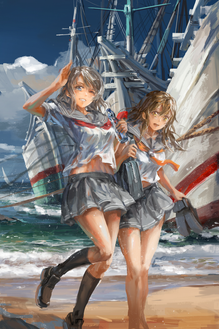 watanabe you and kunikida hanamaru (love live! and 1 more) drawn by stu_dts