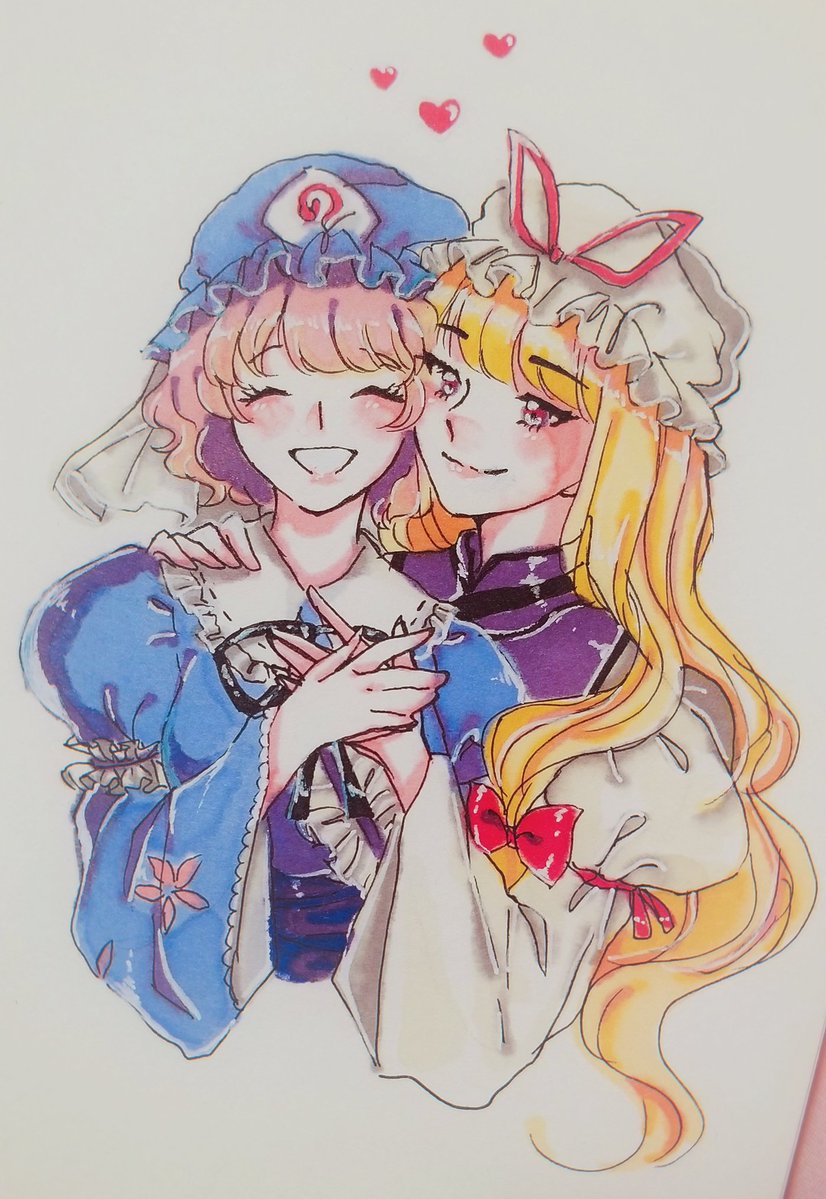 yakumo yukari and saigyouji yuyuko (touhou) drawn by orz_(kagewaka)
