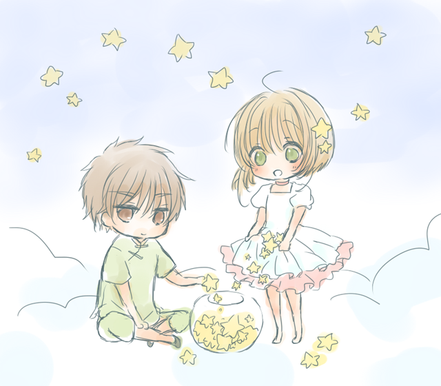 kinomoto sakura and li syaoran (cardcaptor sakura) drawn by rui_(tsukihana)