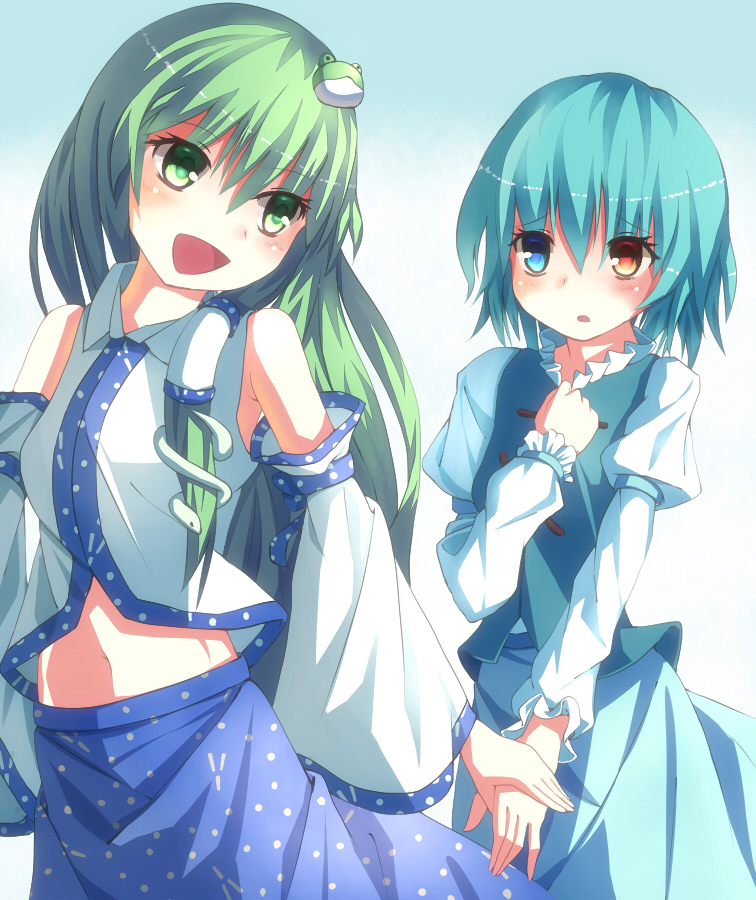 kochiya sanae and tatara kogasa (touhou) drawn by seagonz
