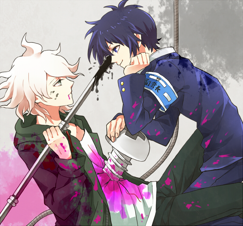 komaeda nagito, kumagawa misogi, and ogata megumi (danganronpa and 2 more) drawn by kame_(1102febreze)