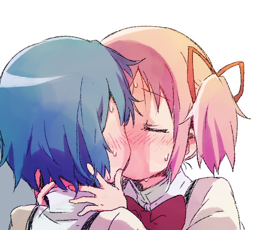 kaname madoka and miki sayaka (mahou shoujo madoka magica) drawn by yoplait