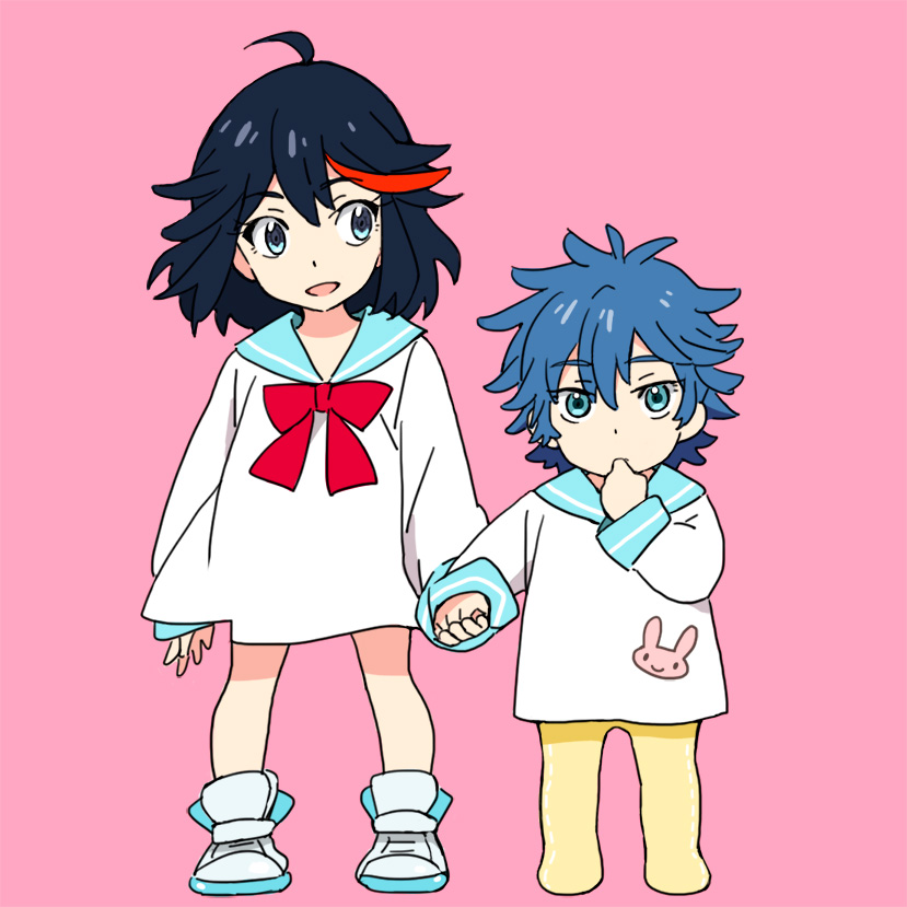 matoi ryuuko and mikisugi aikurou (kill la kill) drawn by mako_(macomaco7)