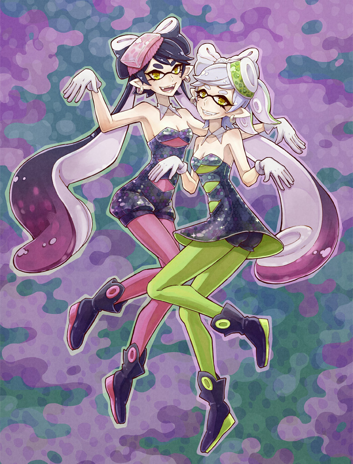 callie and marie (splatoon and 1 more) drawn by syuri22