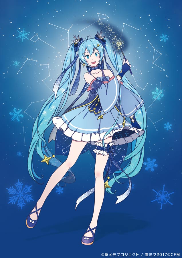 hatsune miku and yuki miku (vocaloid and 1 more) drawn by kamogawa_(kamogawa_sodachi)