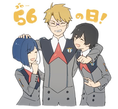 hiro, ichigo, and gorou (darling in the franxx) drawn by toma_(norishio)