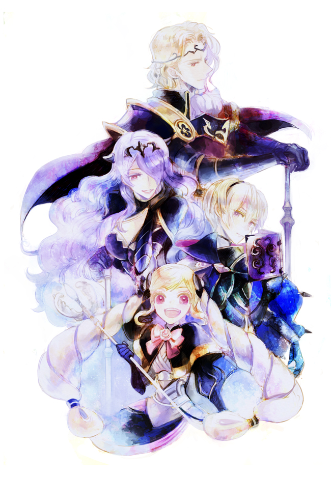 camilla, elise, leo, and xander (fire emblem and 1 more) drawn by kuzumosu
