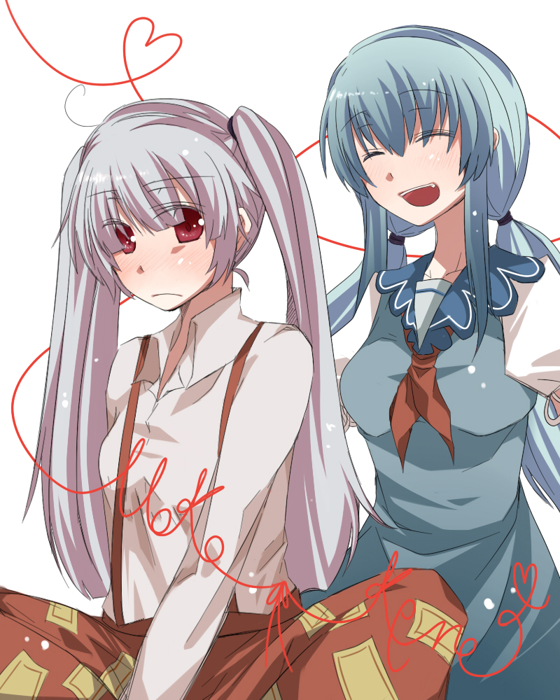 fujiwara no mokou and kamishirasawa keine (touhou) drawn by fujisaki_miyabi