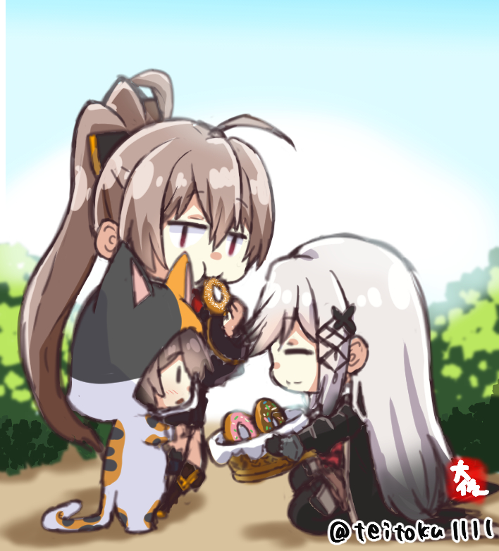 kaga, jean bart, and dunkerque (kantai collection and 1 more) drawn by taisa_(kari)