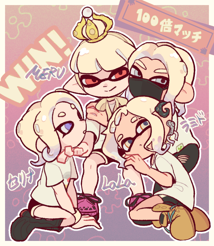 inkling player character, inkling girl, octoling player character, octoling girl, inkling boy, and 1 more (splatoon and 1 more) drawn by yunxd