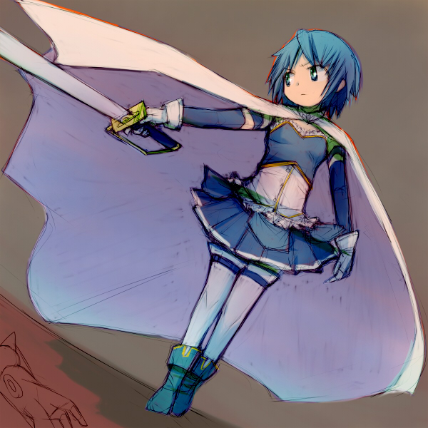 miki sayaka (mahou shoujo madoka magica) drawn by alchera