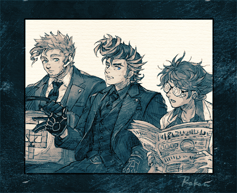 spyral super agent, spyral quik-fix, and spyral tough (yu-gi-oh!) drawn by hashibi_rokou