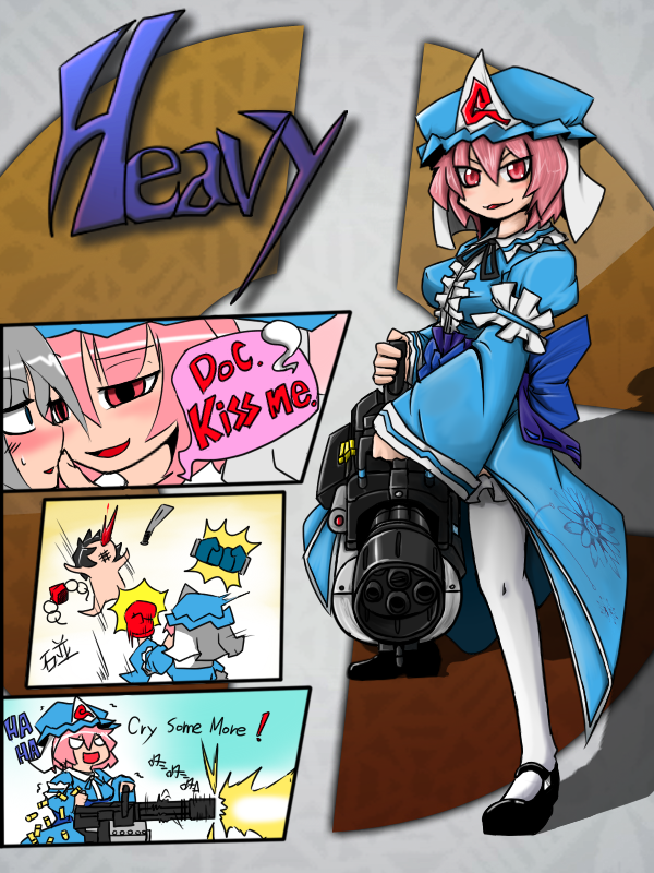 shameimaru aya, saigyouji yuyuko, yagokoro eirin, scout, medic, and 1 more (touhou and 1 more) drawn by bloodycat