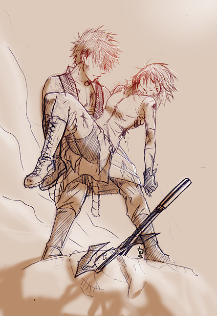 haruno sakura and uchiha sasuke (naruto) drawn by samurai-pet