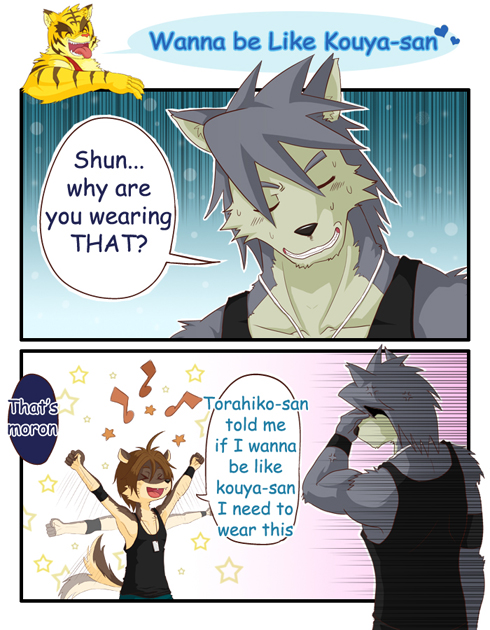 kouya aotsuki, torahiko oshima, and shun kodori (morenatsu) drawn by naruever