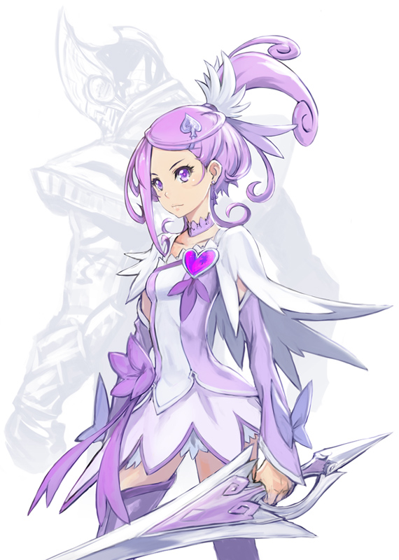 kenzaki makoto, cure sword, kamen rider blade, and kenzaki kazuma (precure and 3 more) drawn by muuten