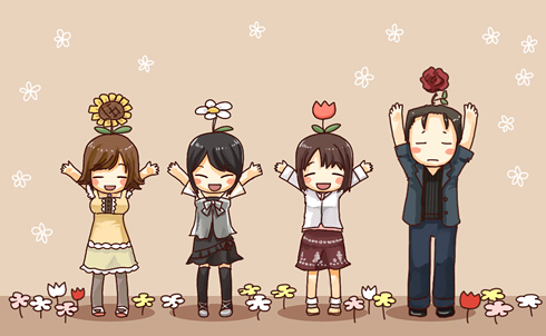 asou misaki, minazuki ruka, tsukimori madoka, and kirishima choushiro (fatal frame and 1 more) drawn by hagino_chiyoko