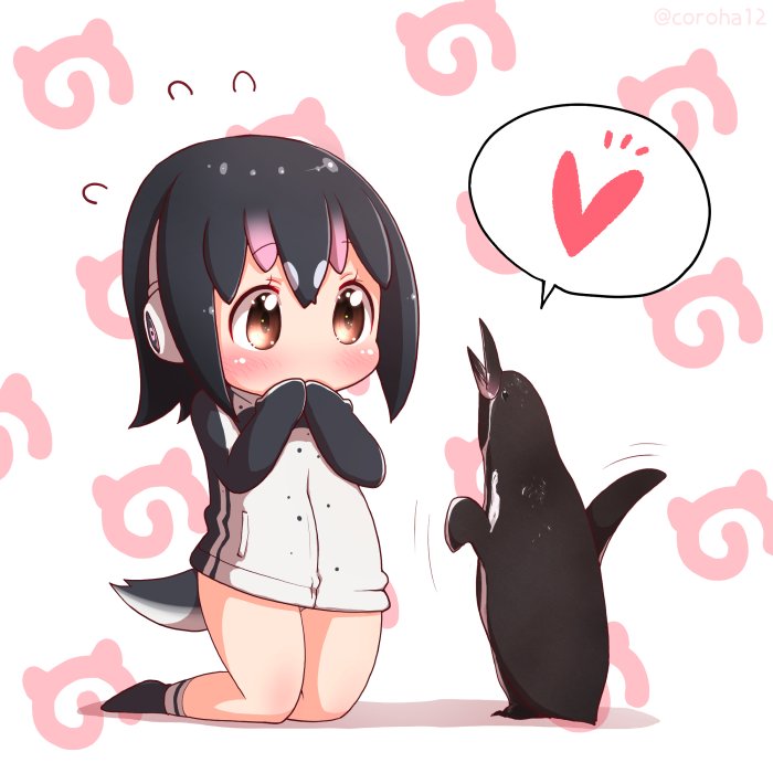 humboldt penguin and grape-kun (kemono friends) drawn by coroha