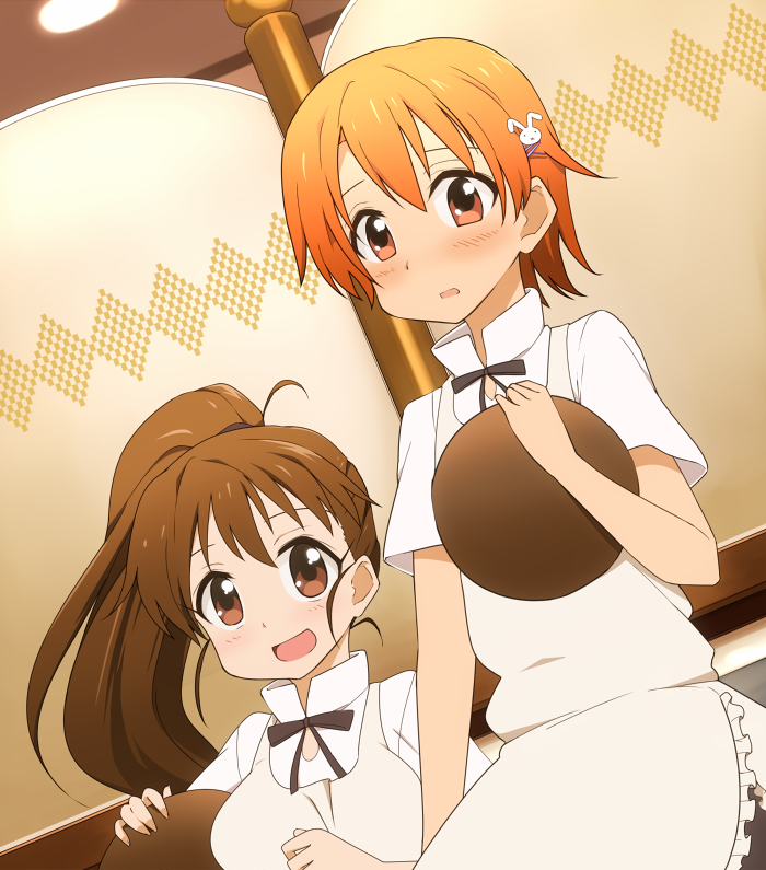 taneshima popura and inami mahiru (working!!) drawn by van-s