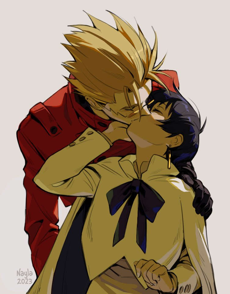 vash the stampede and meryl stryfe (trigun) drawn by lemoneto