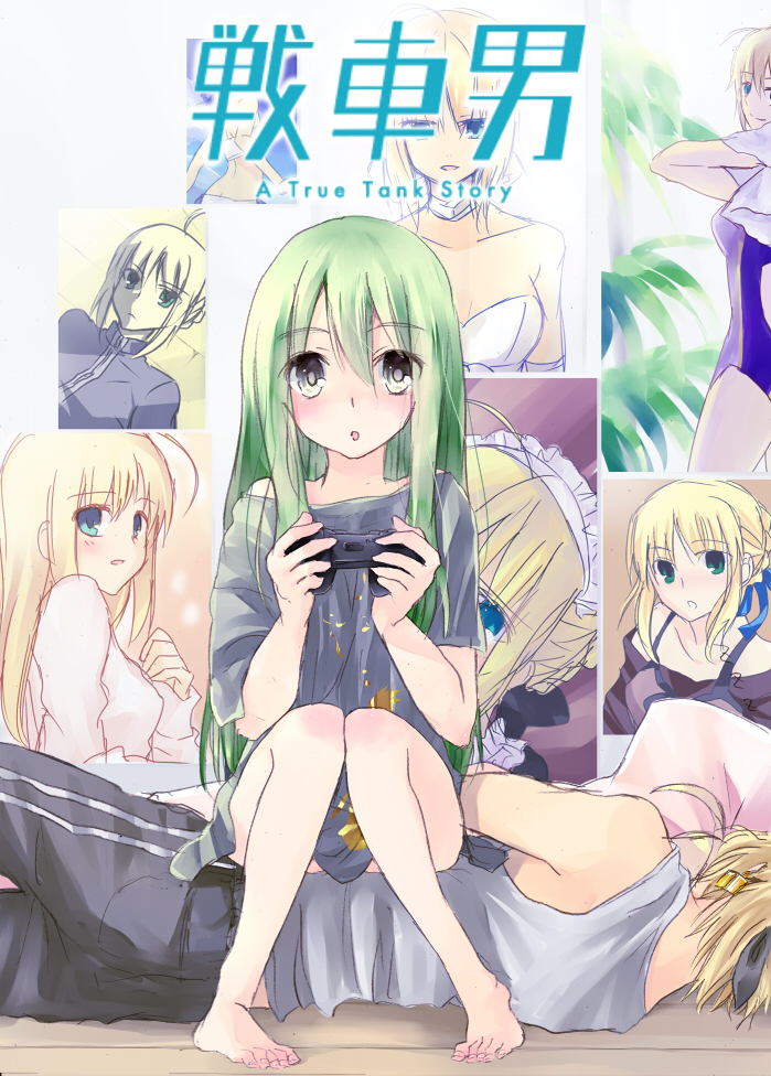 artoria pendragon, saber, gilgamesh, and enkidu (fate and 3 more) drawn by hoshiyume_yashiro