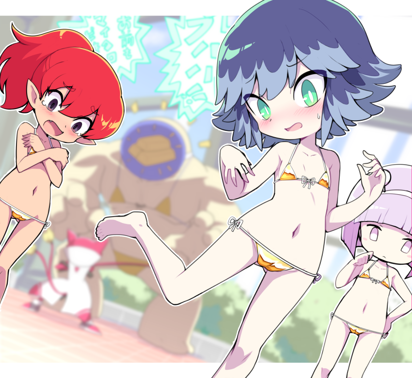 himekawa fubuki, kuruhoshi nayu, kengou benimaru, and raidou hinoko (youkai watch and 2 more) drawn by nollety