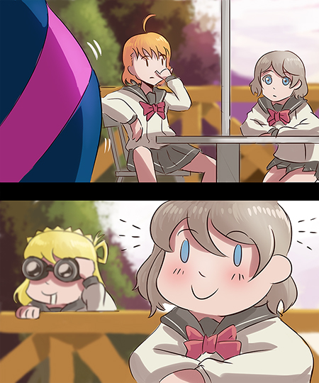 watanabe you, takami chika, matsuura kanan, and ohara mari (love live! and 1 more) drawn by dha315