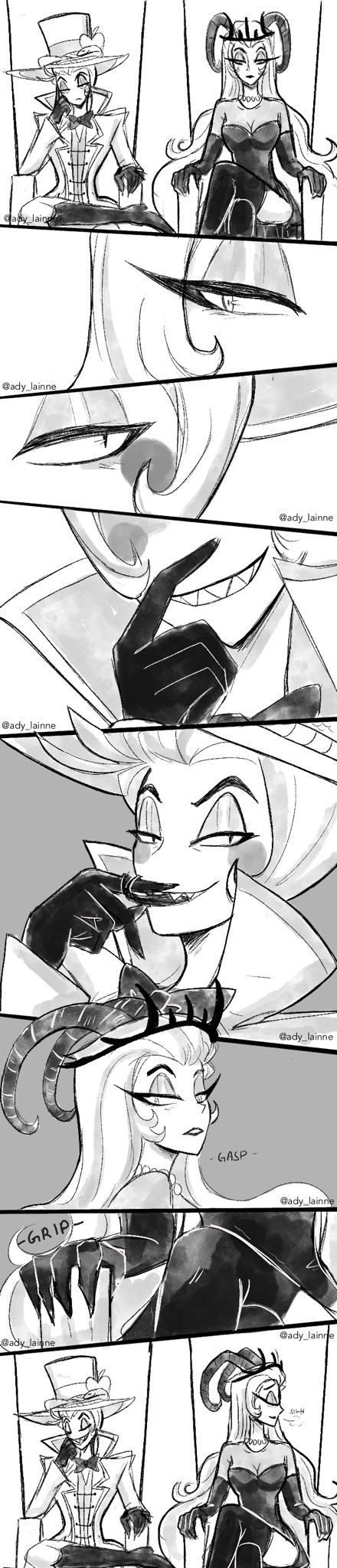 lucifer morningstar and lilith (hazbin hotel) drawn by adylaineart
